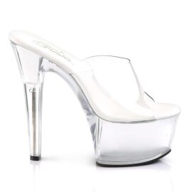 Pleaser Zapato Abierto ASPIRE-601 Plata Transparente EU-35 / US-5