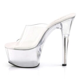 Pleaser Zapato Abierto ASPIRE-601 Plata Transparente EU-37 / US-7