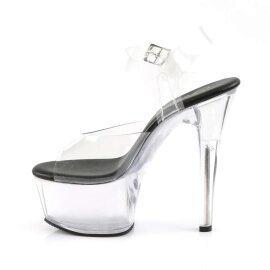 Pleaser Sandalia de Tacón ASPIRE-608 Negro Transparente EU-35 / US-5