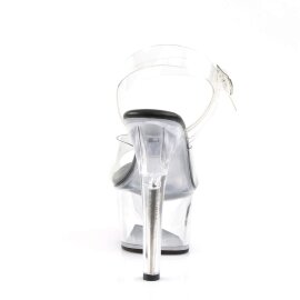 Pleaser Sandalia de Tacón ASPIRE-608 Negro Transparente EU-35 / US-5