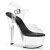 Pleaser Sandalia de Tacón ASPIRE-608 Negro Transparente EU-35 / US-5