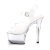 Pleaser Sandalia de Tacón ASPIRE-608 Plata Transparente EU-37 / US-7