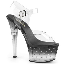 Pleaser Sandalia de Tacón ASPIRE-608STD Negro...