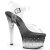Pleaser Sandalia de Tacón ASPIRE-608STD Negro Transparente EU-37 / US-7
