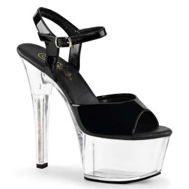 Pleaser Sandalia de Tacón ASPIRE-609 Negro Charol...
