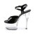 Pleaser Sandalia de Tacón ASPIRE-609 Negro Charol Transparente EU-35 / US-5