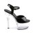 Pleaser Sandalia de Tacón ASPIRE-609 Negro Charol Transparente EU-35 / US-5
