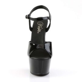 Pleaser Sandalia de Tacón ASPIRE-609 Negro Charol...