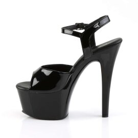 Pleaser Sandalia de Tacón ASPIRE-609 Negro Charol EU-37 / US-7