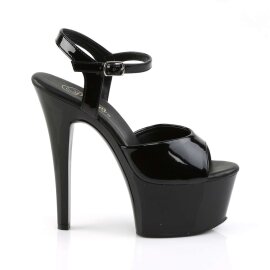 Pleaser Sandalia de Tacón ASPIRE-609 Negro Charol EU-37 / US-7