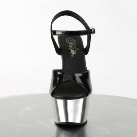 Pleaser Sandalia de Tacón ASPIRE-609 Negro Charol...