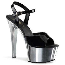 Pleaser Sandalia de Tacón ASPIRE-609 Negro Charol...