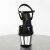 Pleaser Sandalia de Tacón ASPIRE-609 Negro Charol Plata Metalizado EU-37 / US-7