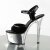 Pleaser Sandalia de Tacón ASPIRE-609 Negro Charol Plata Metalizado EU-37 / US-7