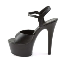 Pleaser Sandalia de Tacón ASPIRE-609 Negro Cuero Sintético EU-37 / US-7