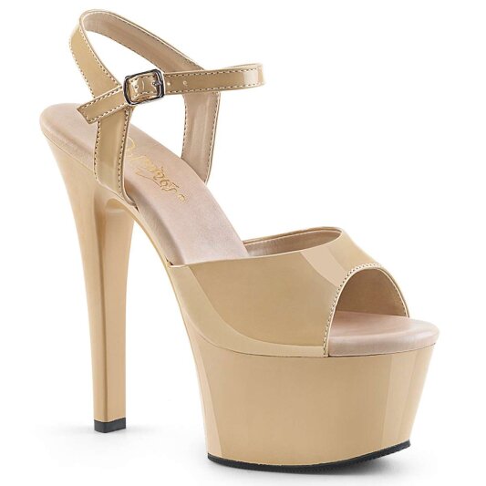 Pleaser Sandalia de Tacón ASPIRE-609 Crema Charol EU-35 / US-5