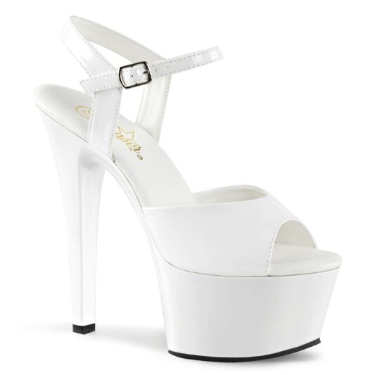 Pleaser Sandalia de Tacón ASPIRE-609 Blanco Charol EU-35 / US-5