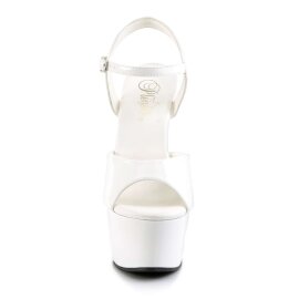 Pleaser Sandalia de Tacón ASPIRE-609 Blanco Charol...