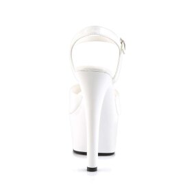 Pleaser Sandalia de Tacón ASPIRE-609 Blanco Charol EU-35 / US-5