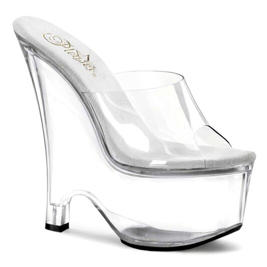 Pleaser Zapato Abierto BEAU-601 Plata Transparente EU-35 / US-5