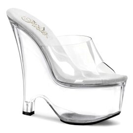 Pleaser Zapato Abierto BEAU-601 Plata Transparente EU-35...