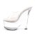 Pleaser Zapato Abierto BEAU-601 Plata Transparente EU-35 / US-5
