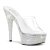 Pleaser Zapato Abierto BEJEWELED-601DM Plata Transparente Metalizado EU-35 / US-5