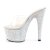 Pleaser Zapato Abierto BEJEWELED-701DM Plata Transparente Metalizado EU-35 / US-5