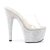 Pleaser Zapato Abierto BEJEWELED-701DM Plata Transparente Metalizado EU-35 / US-5
