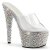 Pleaser Zapato Abierto BEJEWELED-701MS Plata Transparente Metalizado EU-35 / US-5