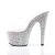 Pleaser Zapato Abierto BEJEWELED-701MS Plata Transparente Metalizado EU-38 / US-8