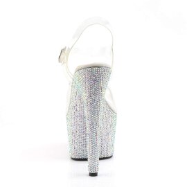 Pleaser Sandalia de Tacón BEJEWELED-708DM Plata Transparente Metalizado EU-35 / US-5