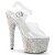 Pleaser Sandalia de Tacón BEJEWELED-708MS Plata Transparente Metalizado EU-37 / US-7