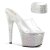 Pleaser Zapato Abierto BEJEWELED-712RS Plata Transparente Metalizado EU-35 / US-5