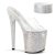 Pleaser Zapato Abierto BEJEWELED-812RS Plata Transparente Metalizado EU-35 / US-5