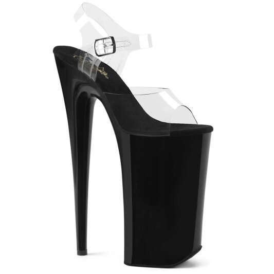 Pleaser Sandalia de Tacón BEYOND-008 Negro Transparente EU-39 / US-9
