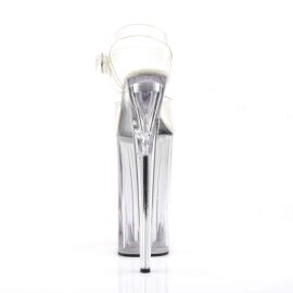 Pleaser Sandalia de Tacón BEYOND-008 Plata Transparente EU-41 / US-11