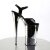 Pleaser Sandalia de Tacón BEYOND-009 Negro Plata Metalizado EU-41 / US-11
