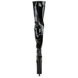 Pleaser Bota Alta BEYOND-4000 Negro Elástico Charol EU-40 / US-10