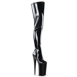 Pleaser Bota Alta BEYOND-4000 Negro Elástico...