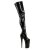 Pleaser Bota Alta BEYOND-4000 Negro Elástico Charol EU-38 / US-8