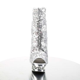Pleaser Botín BLONDIE-R-1008 Plata Multi Metalizado EU-35 / US-5