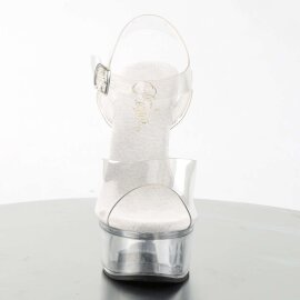 Pleaser Sandalia de Tacón CAPTIVA-608 Plata...