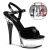 Pleaser Sandalia de Tacón CAPTIVA-609 Negro Charol Transparente EU-35 / US-5