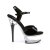 Pleaser Sandalia de Tacón CAPTIVA-609 Negro Charol Transparente EU-35 / US-5