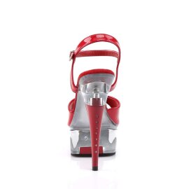 Pleaser Sandalia de Tacón CAPTIVA-609 Rojo Transparente EU-35 / US-5