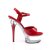 Pleaser Sandalia de Tacón CAPTIVA-609 Rojo Transparente EU-35 / US-5