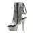 Pleaser Botín DELIGHT-1017RSF Plata Transparente-Metalizado Negro EU-35 / US-5