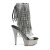 Pleaser Botín DELIGHT-1017RSF Plata Transparente-Metalizado Negro EU-35 / US-5