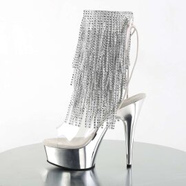 Pleaser Botín DELIGHT-1017RSF Plata Transparente Metalizado EU-41 / US-11